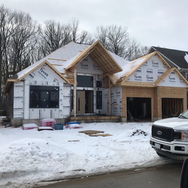 Framing of house under construction