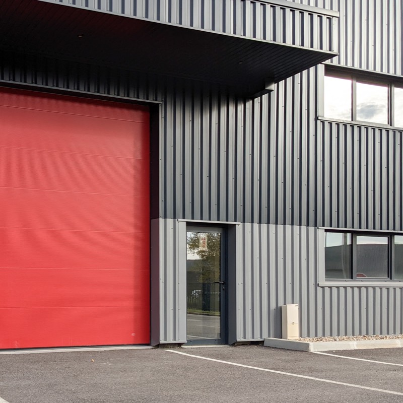 Exterior steel siding on commercial building