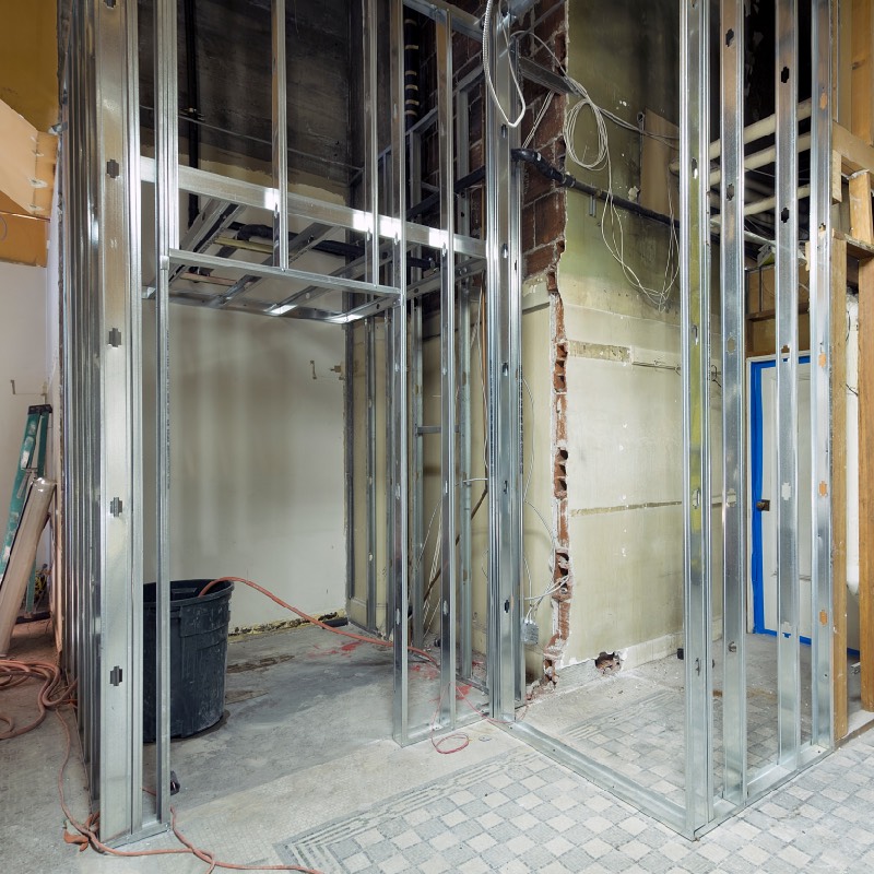 Metal framing renovation of existing commercial space